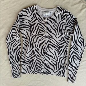 Y2K Tiger Print Button Cardigan